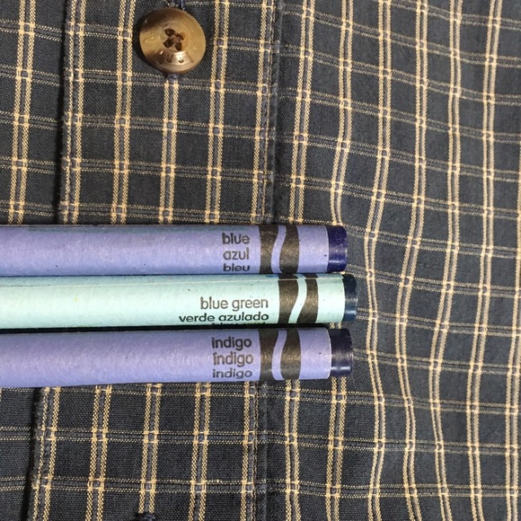 Timberland Button down short sleeve blue plaid shirt Lg EUC - Picture 12 of 13